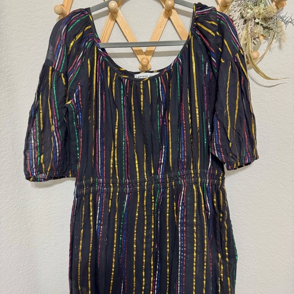 Apiece Apart Rainbow Metallic Stripe Midi Camellia Dress Size 4 - Picture 6 of 9